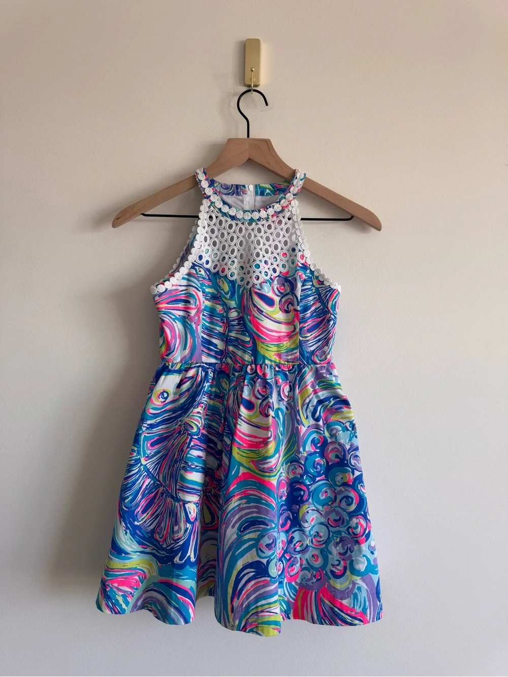 Lilly Pulitzer | Girls' Kinley Multicolor Swirl Crochet-Neck Dress ~ Size 10